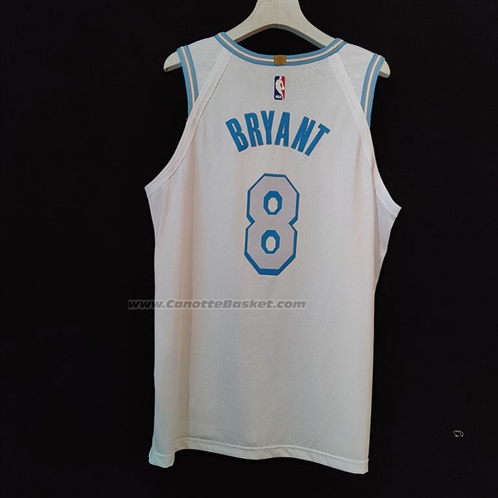 Maglia Los Angeles Lakers Kobe Bryant NO 8 Citta Autentico 2020-21 Bianco